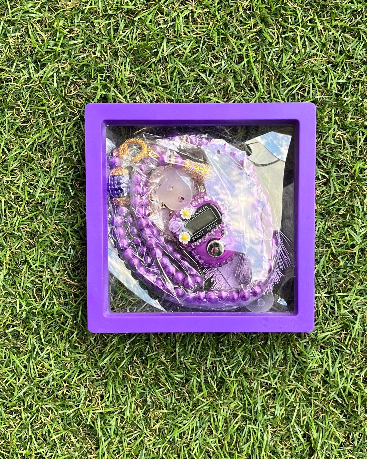 Coffret: Tasbih, Tasbih électronique et porte clés - purple