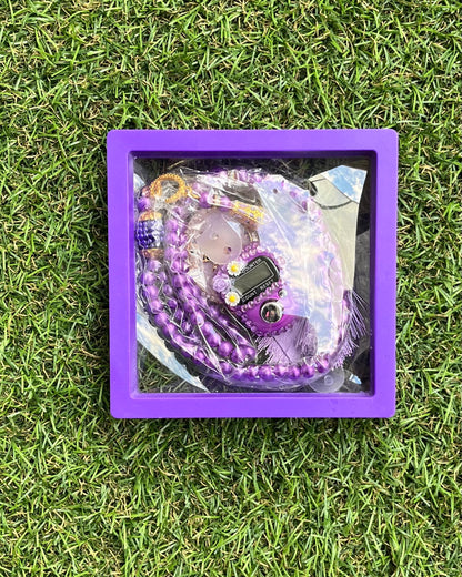 Coffret: Tasbih, Tasbih électronique et porte clés - purple