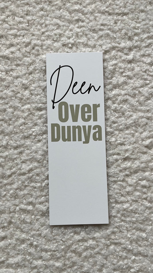 Marque page « Deen Over Dunya »